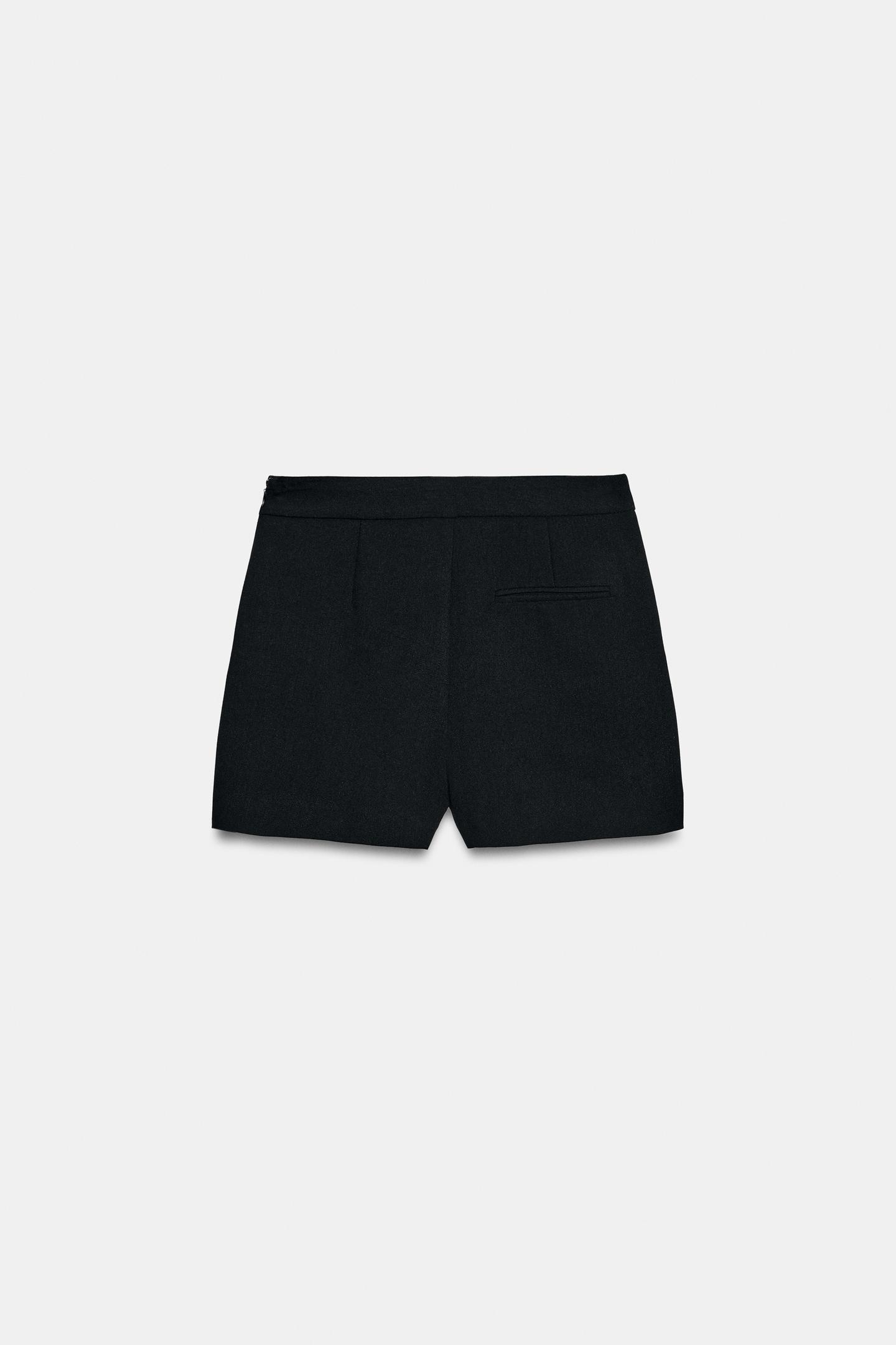 Женская юбка-шорты Zara Side-Zip Skort, цвет: Чёрный — фото 7