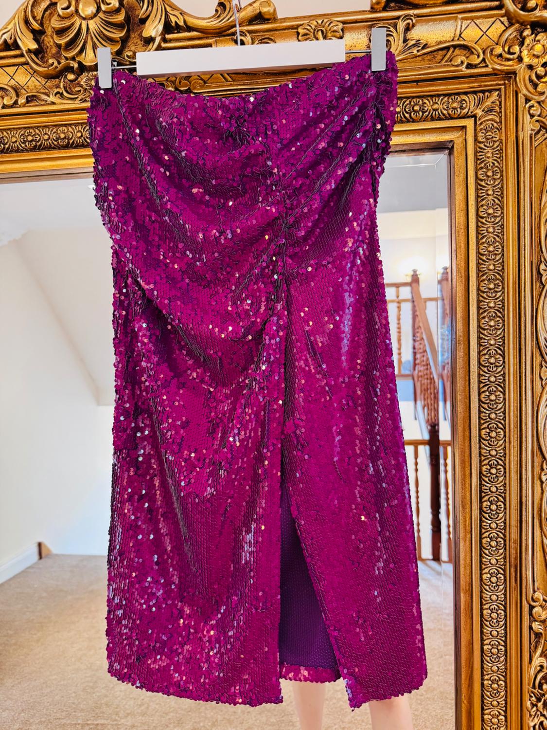 SEQUINNED SKIRT WITH SLIT - Image 6