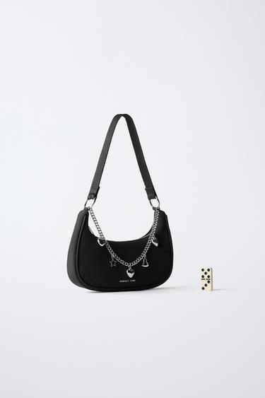 SHOULDER BAG WITH CHARMS - Black by Zara - Image 5