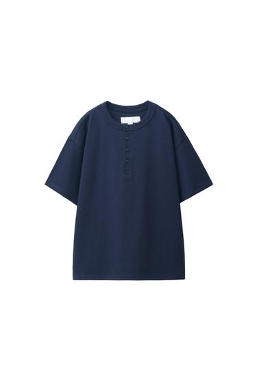 HENLEY POLO SHIRT — Navy blue 3