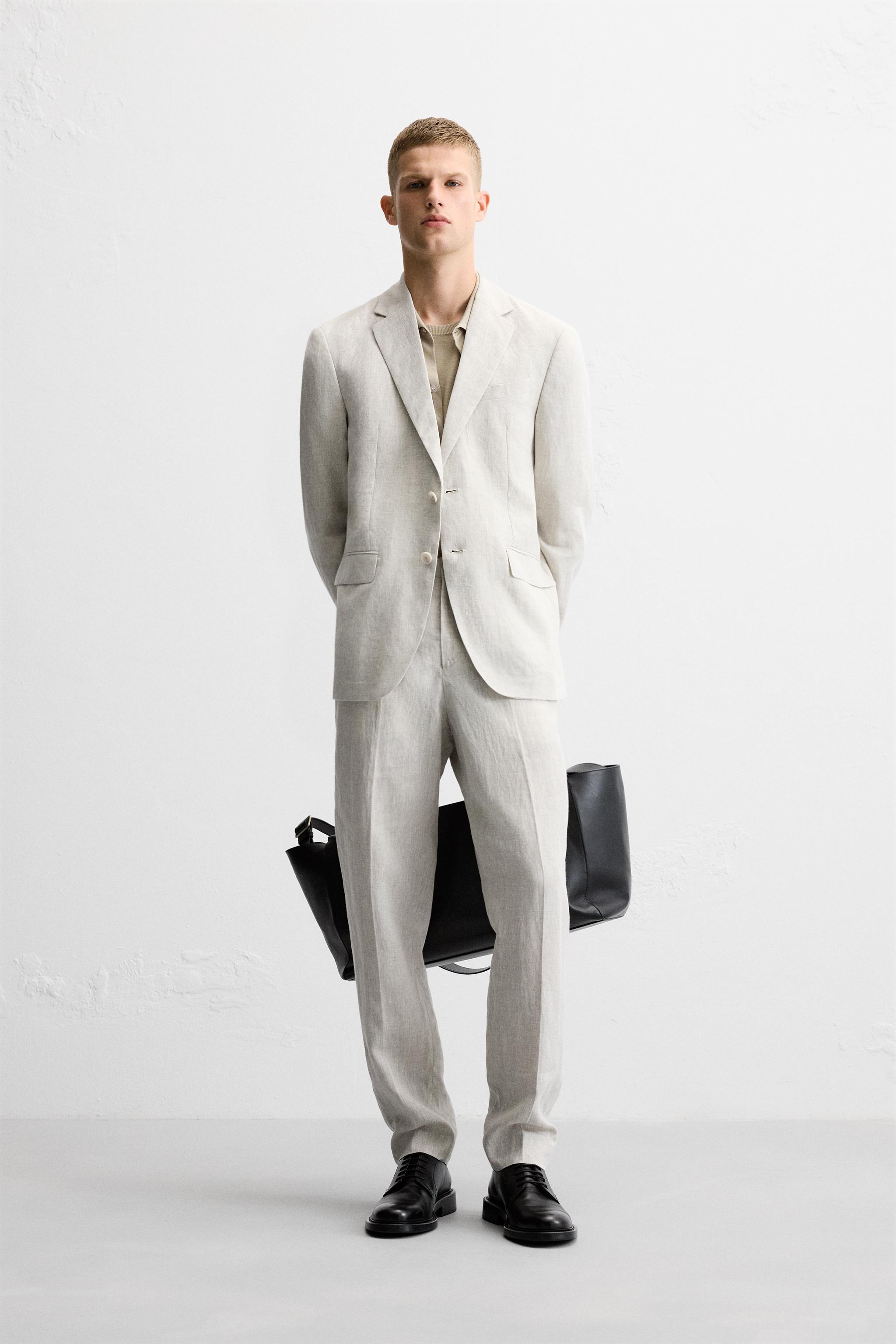 SUIT JACKET IN 100% LINEN - Light beige | ZARA United States