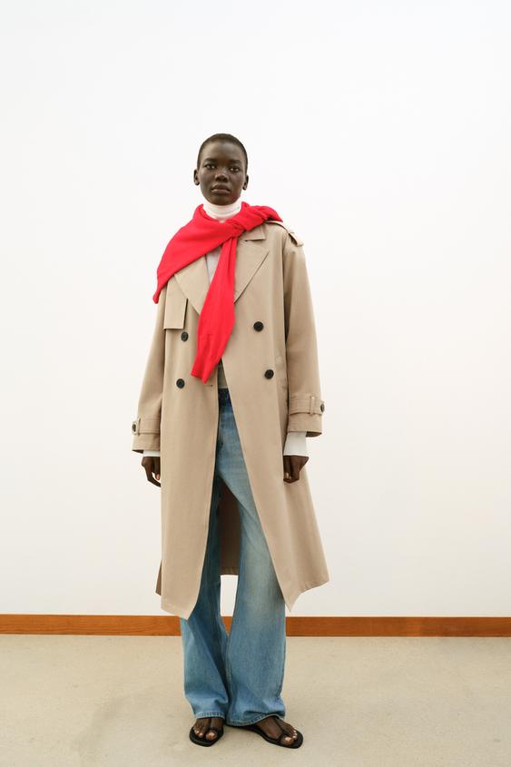 LONG BELTED TRENCH COAT - camel by Zara - Image 0