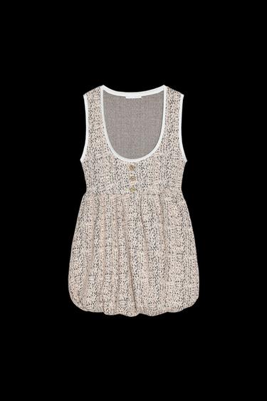 Zara BALLOON TEXTURED DRESS - Pink - Image 0