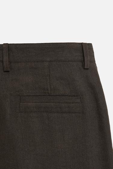 PANTALON RELAXED FIT FENTES - Marron de Zara - Image 8
