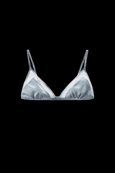 TRIANGEL-BRALETTE SEIDE - Hellblau von Zara - Bild 0