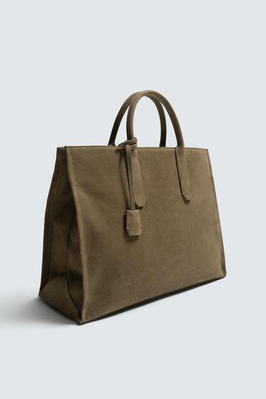 SAC BANDOULIÈRE EN CUIR - Gris taupe de Zara - Image 3