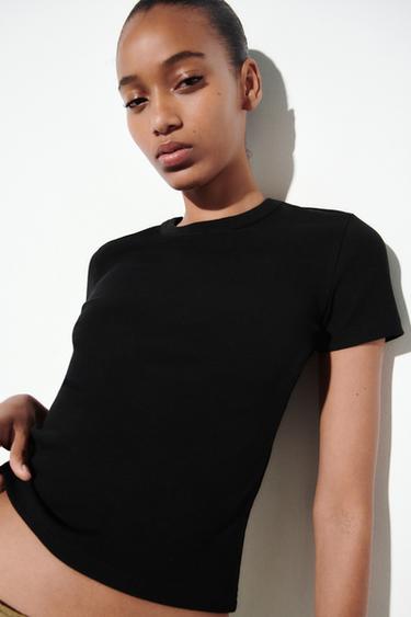 CAMISETA RIB - Negro de Zara