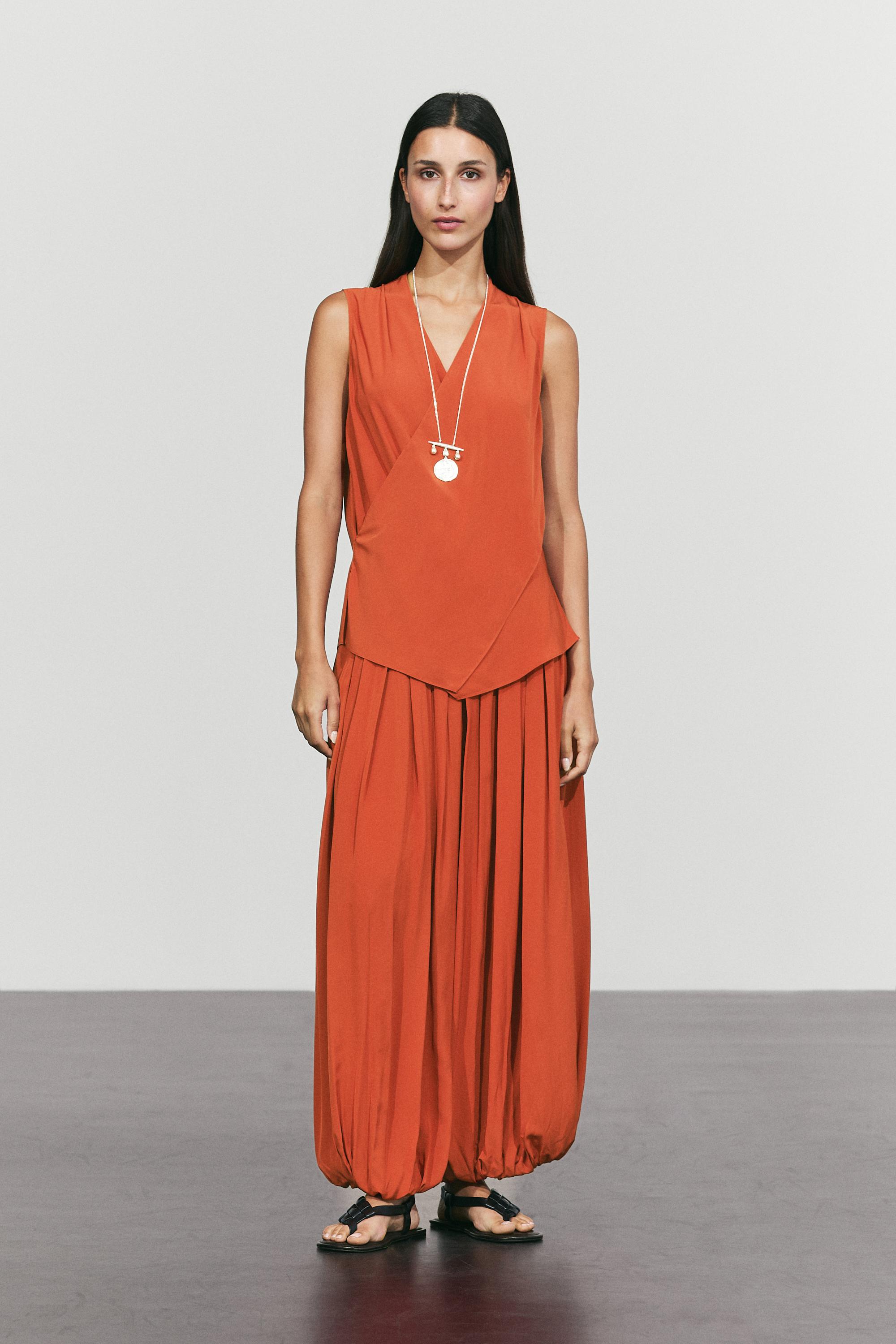 Pleated sarouel trousers total look — 353