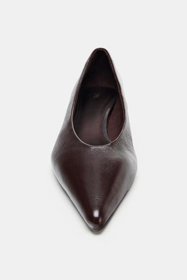 CHAUSSURES À TALONS KITTEN EN CUIR - Marron chocolat de Zara - Image 3