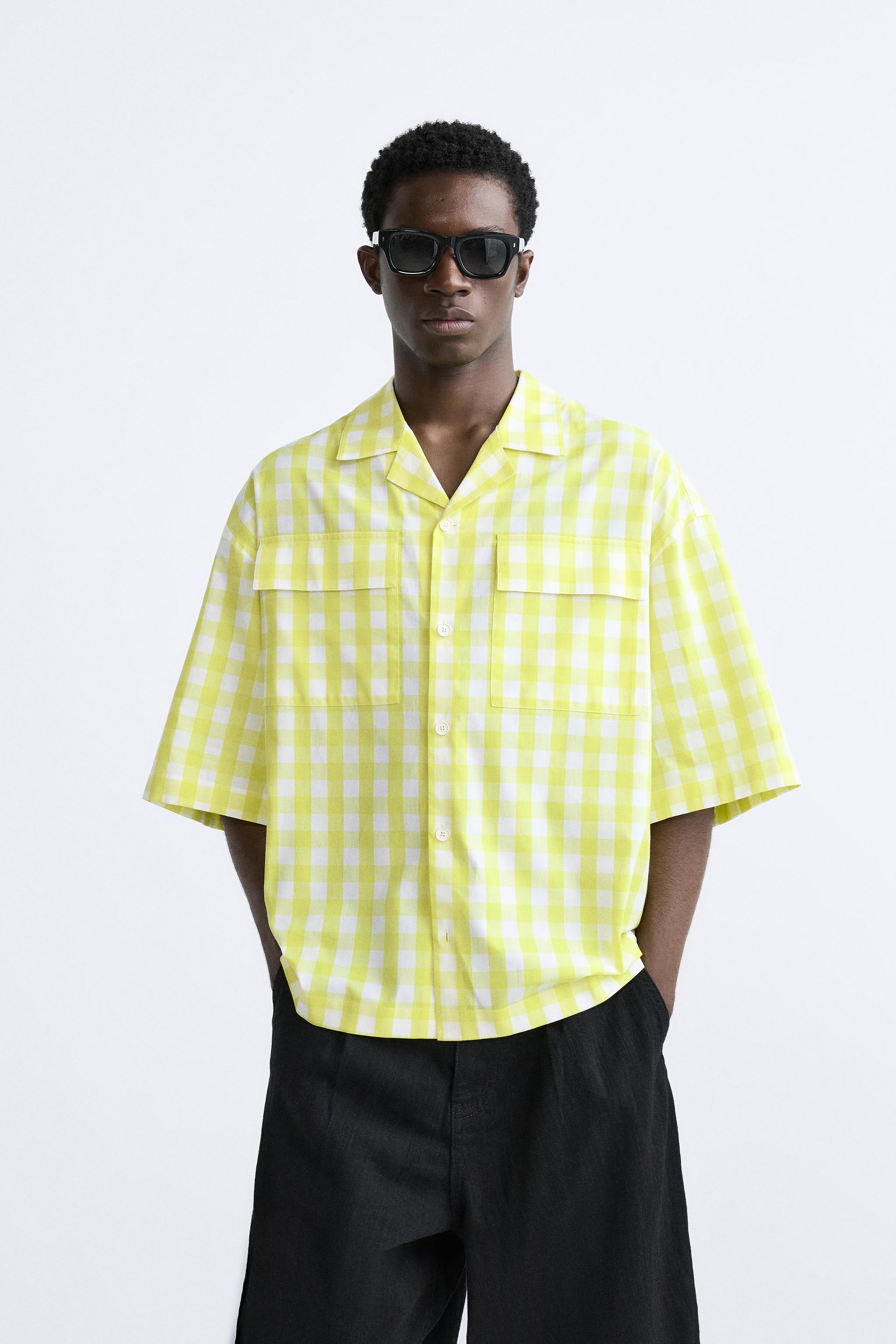 check shirt yellow and black