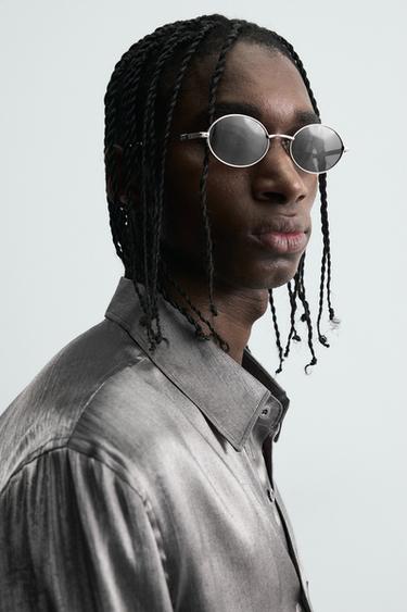 SHIMMER FLOWING SHIRT - Silver by Zara