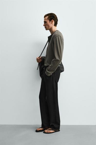 SOFT HENLEY T-SHIRT - Khaki by Zara - Image 3