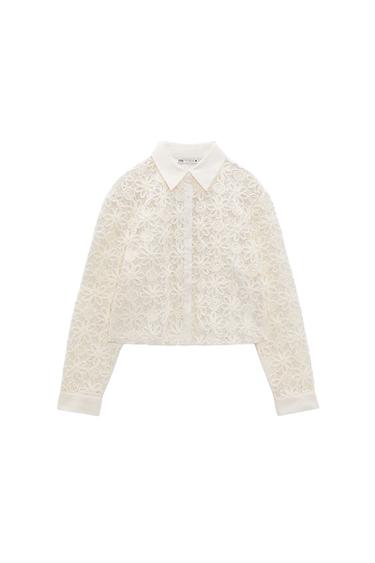 LACE CROP SHIRT