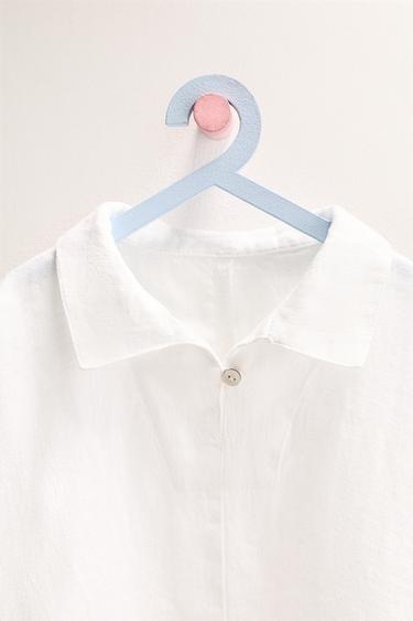 ZARA TIMELESS - 100% LINEN SHIRT DRESS - White by Zara