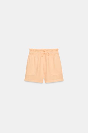 100% LINEN SHORTS ZW COLLECTION - Tangerine by Zara - Image 6