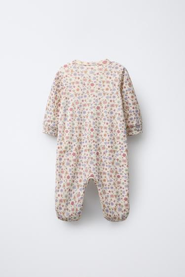 TWO-PACK OF FLORAL CONVERTIBLE FOOTED SLEEPSUITS - Pink by Zara - Image 2