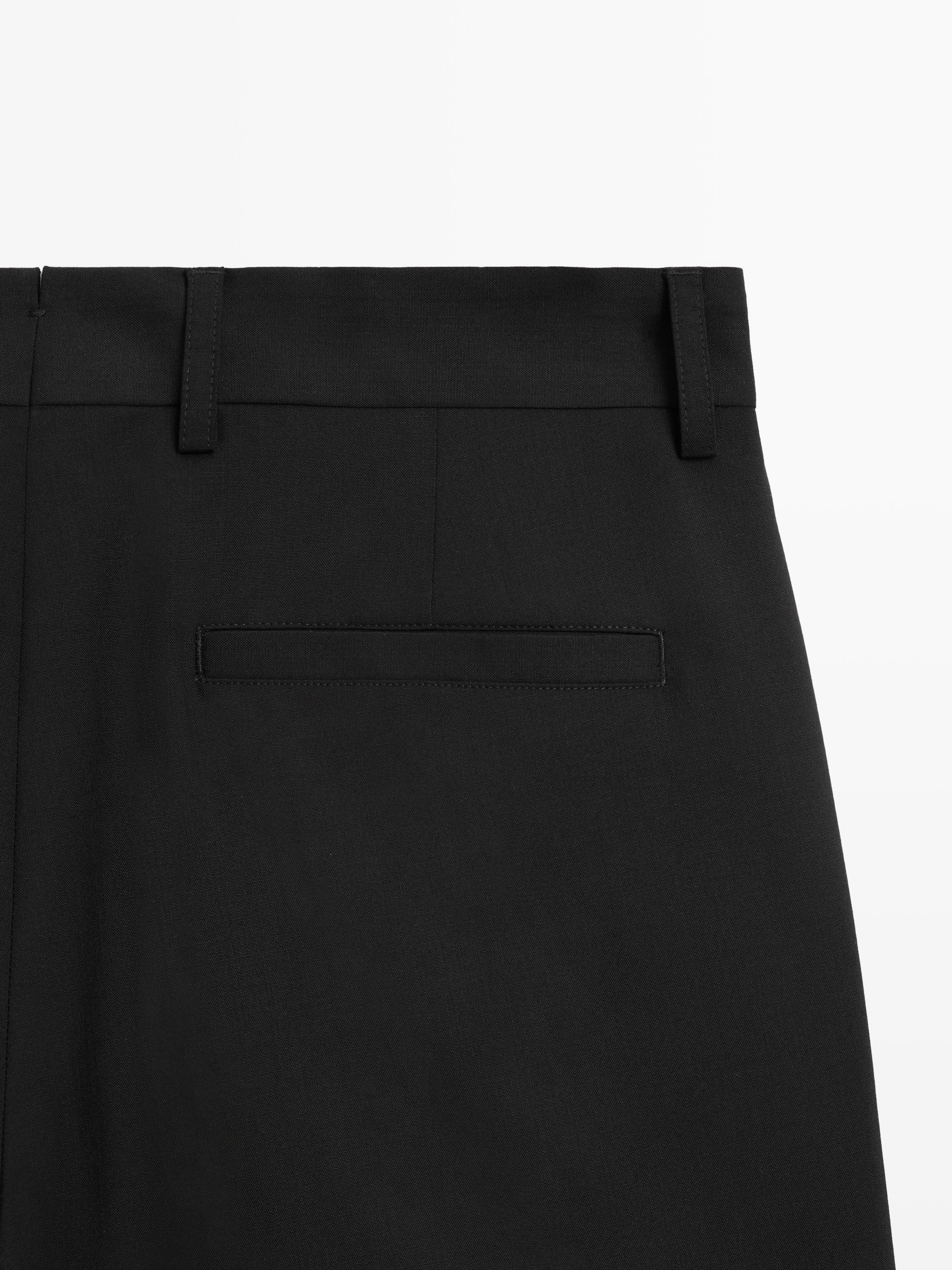 Wide-leg cool wool suit trousers