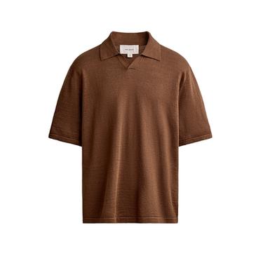 STRICK-POLOSHIRT AUS HANF UND BAUMWOLLE - Braun meliert von Zara