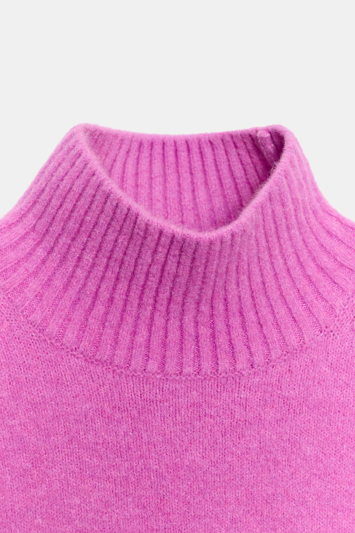 Женский свитер Zara Soft Knit, цвет: Розовый — фото 9