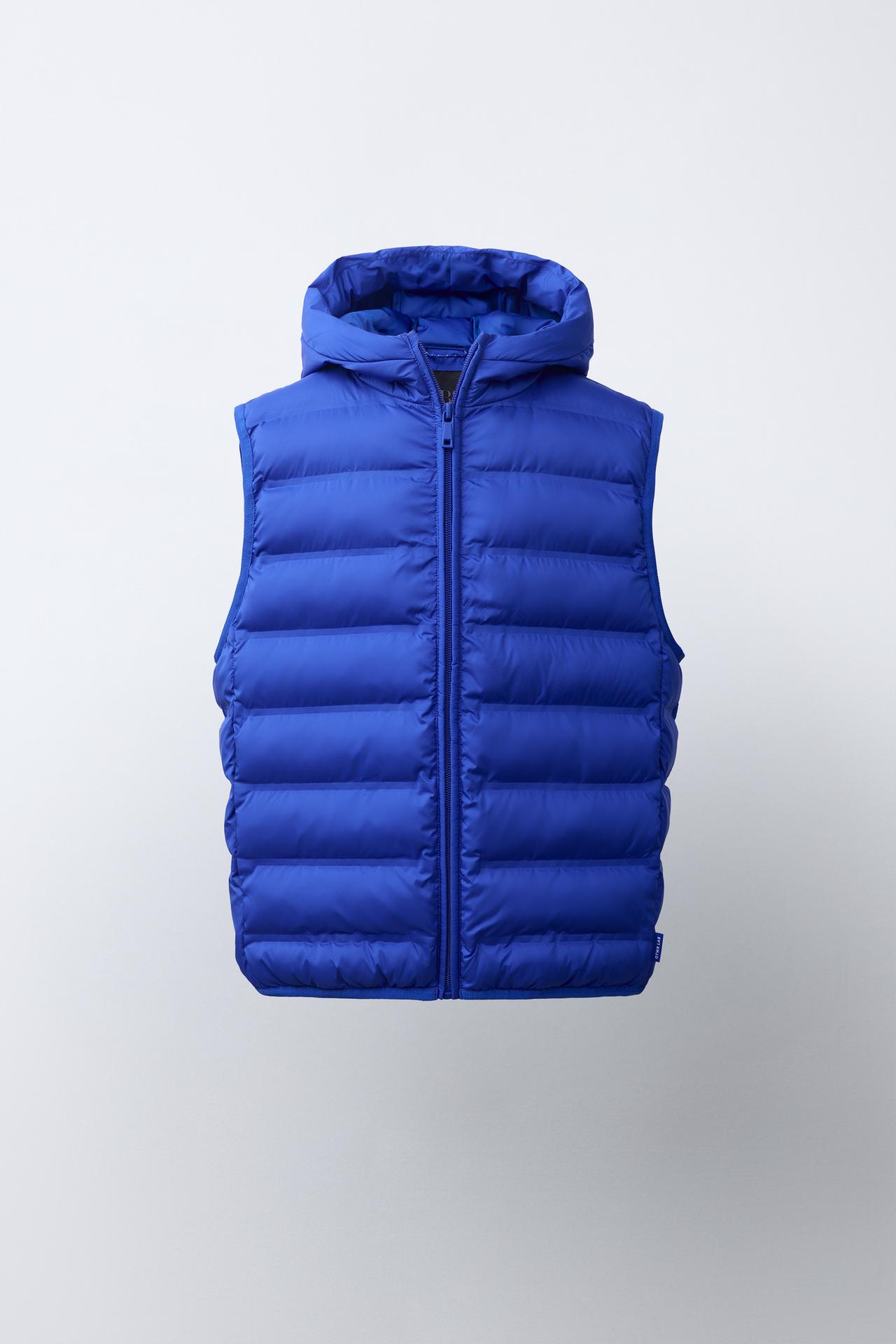 ULTRALIGHT WATER REPELLENT HOODIE VEST — Bluish