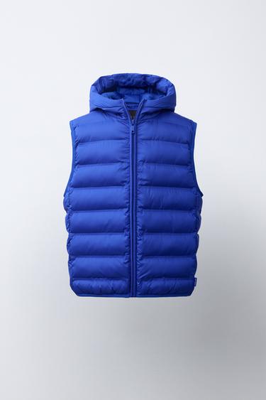 ULTRALIGHT WATER-REPELLENT HOODED GILET - Bluish by Zara - Image 0