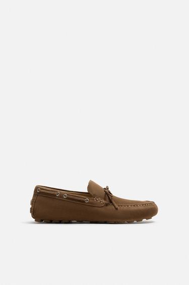 CASUAL LEATHER LOAFERS - Brown by Zara