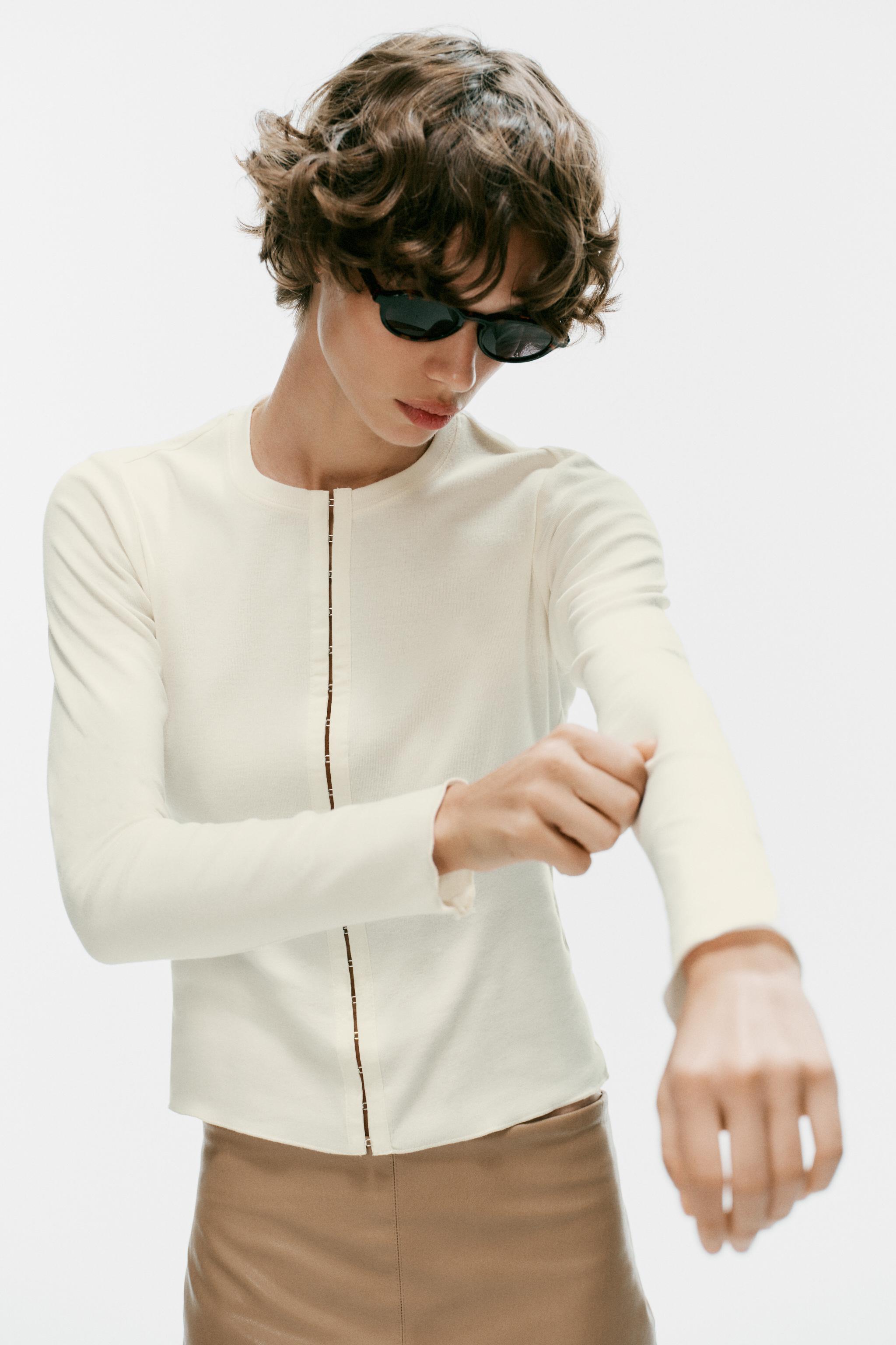 METAL HOOK TOP — Oyster-white
