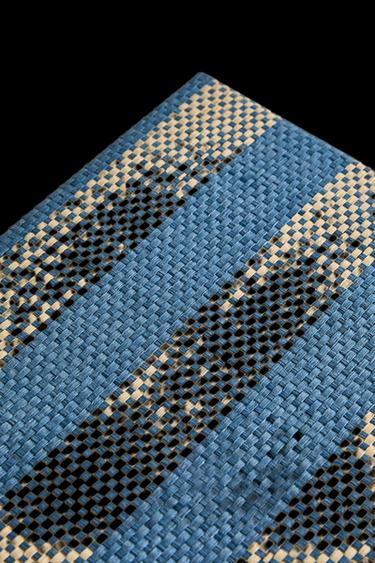 Zara KIDS' FOLDABLE STRIPED BASKET - Blue