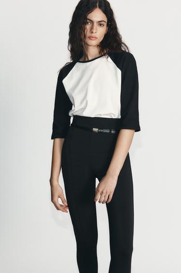 HIGH-WAIST LEGGING TROUSERS WITH BELT - Black by Zara