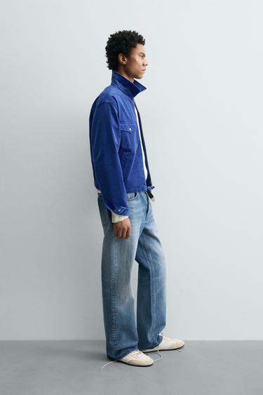 SURCHEMISE EN VELOURS CÔTELÉ À FERMETURE ÉCLAIR - Bleu moyen de Zara - Image 3