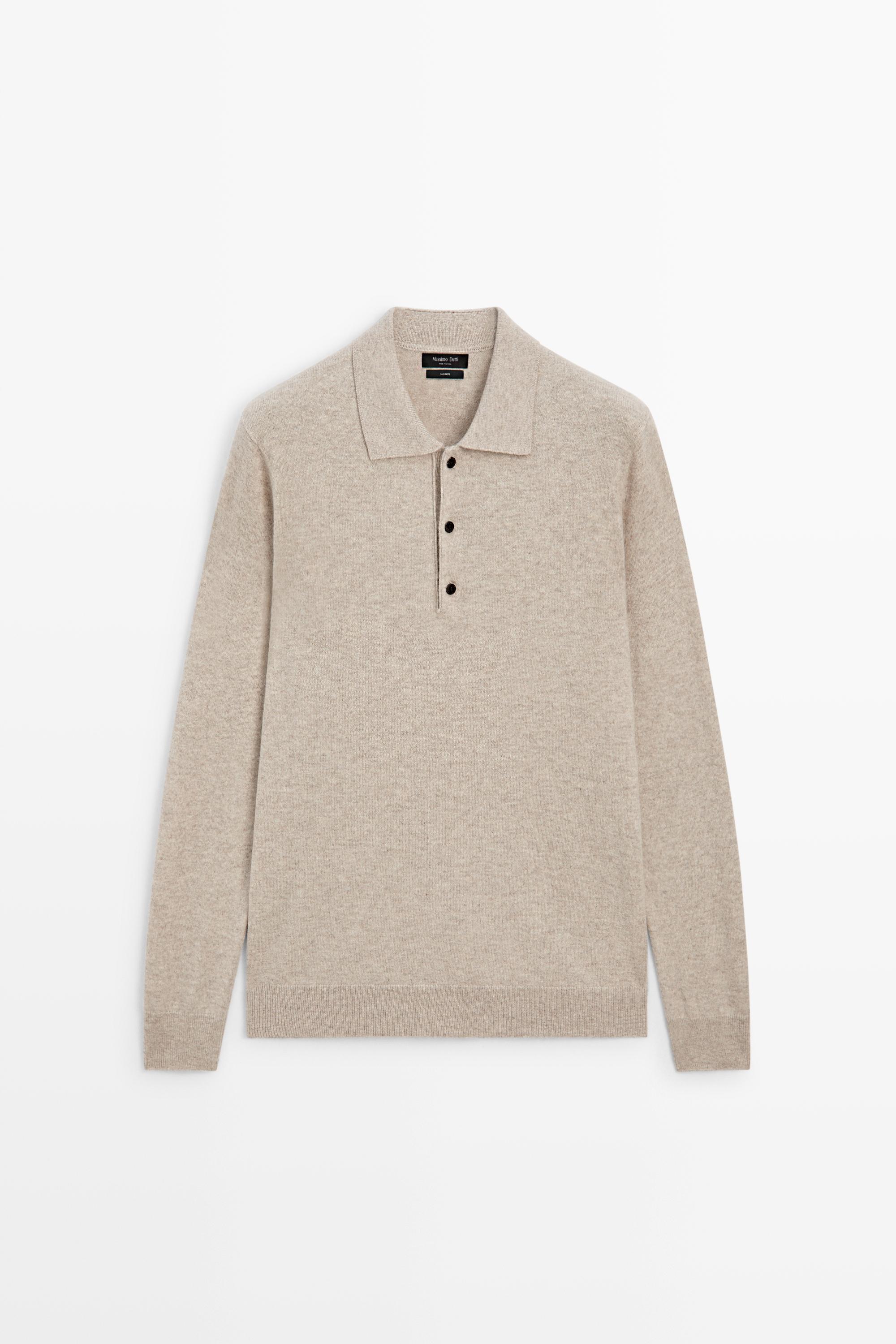 Pull polo en maille 100 % cachemire