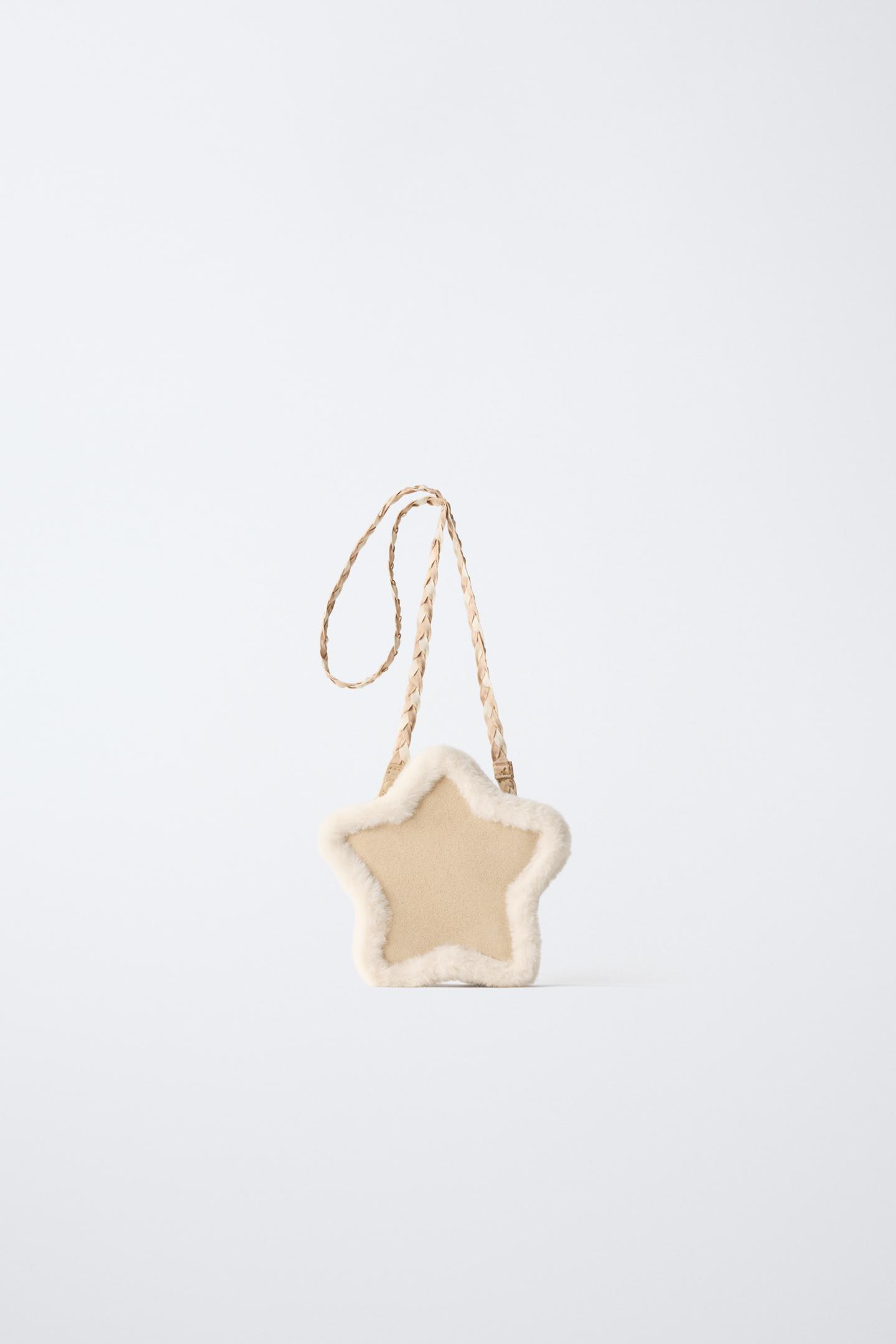 Детская сумка Zara Star Crossbody Bag with Faux Fur Detail, цвет: Коричневый — фото 1