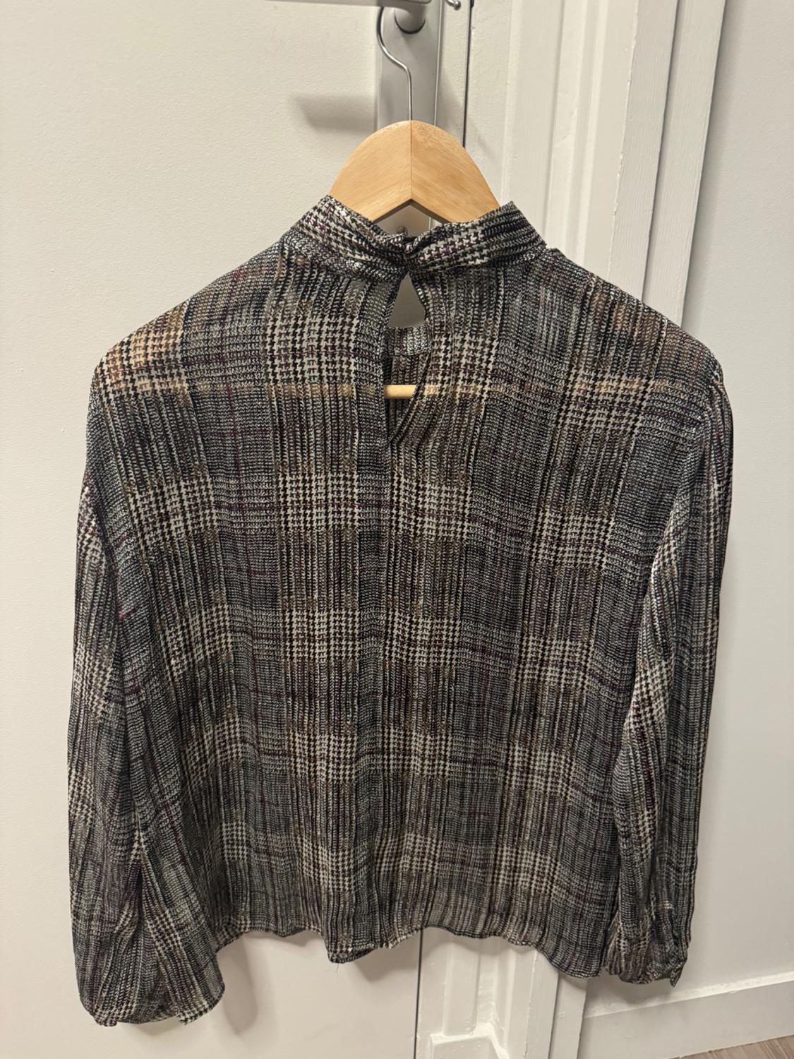 CHECKED SHIRT WITH BOW DETAIL - Image 4