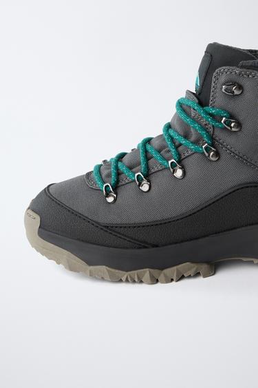WATER-REPELLENT HIKING BOOTS - Green by Zara - Image 5