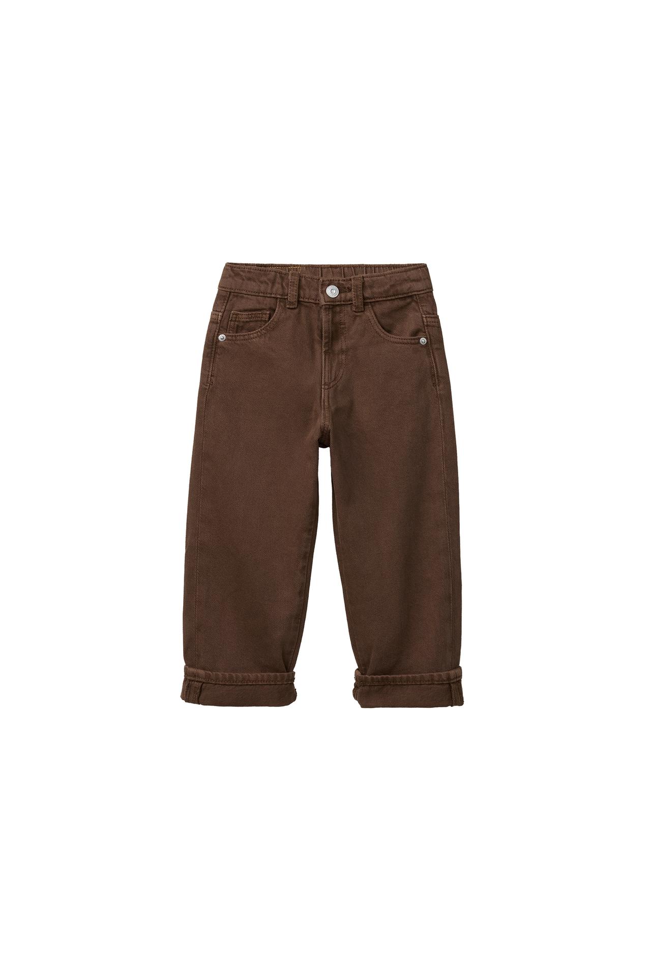 TWILL TROUSERS WITH TURN-UP HEMS