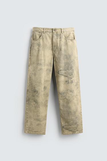 Zara TRÜKIMMustRIGA KULUTATUD BAGGY LÕIKEGA PÜKSID - Mustriline