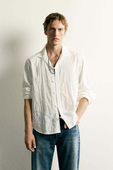 CAMISA RELAXED FIT ALAMARES TEJIDO - Blanco de Zara
