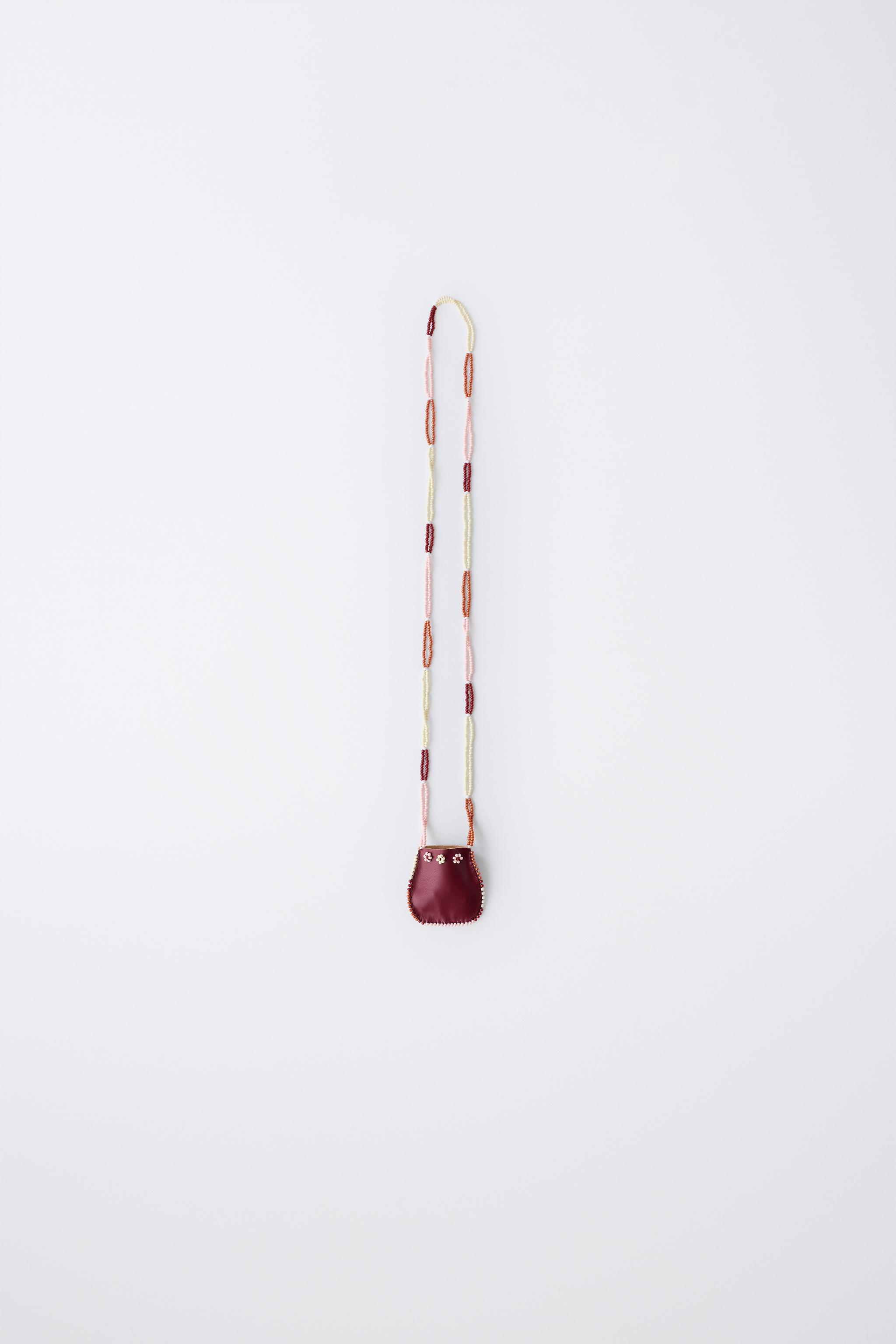 BEADED PURSE NECKLACE - Maroon | ZARA United States