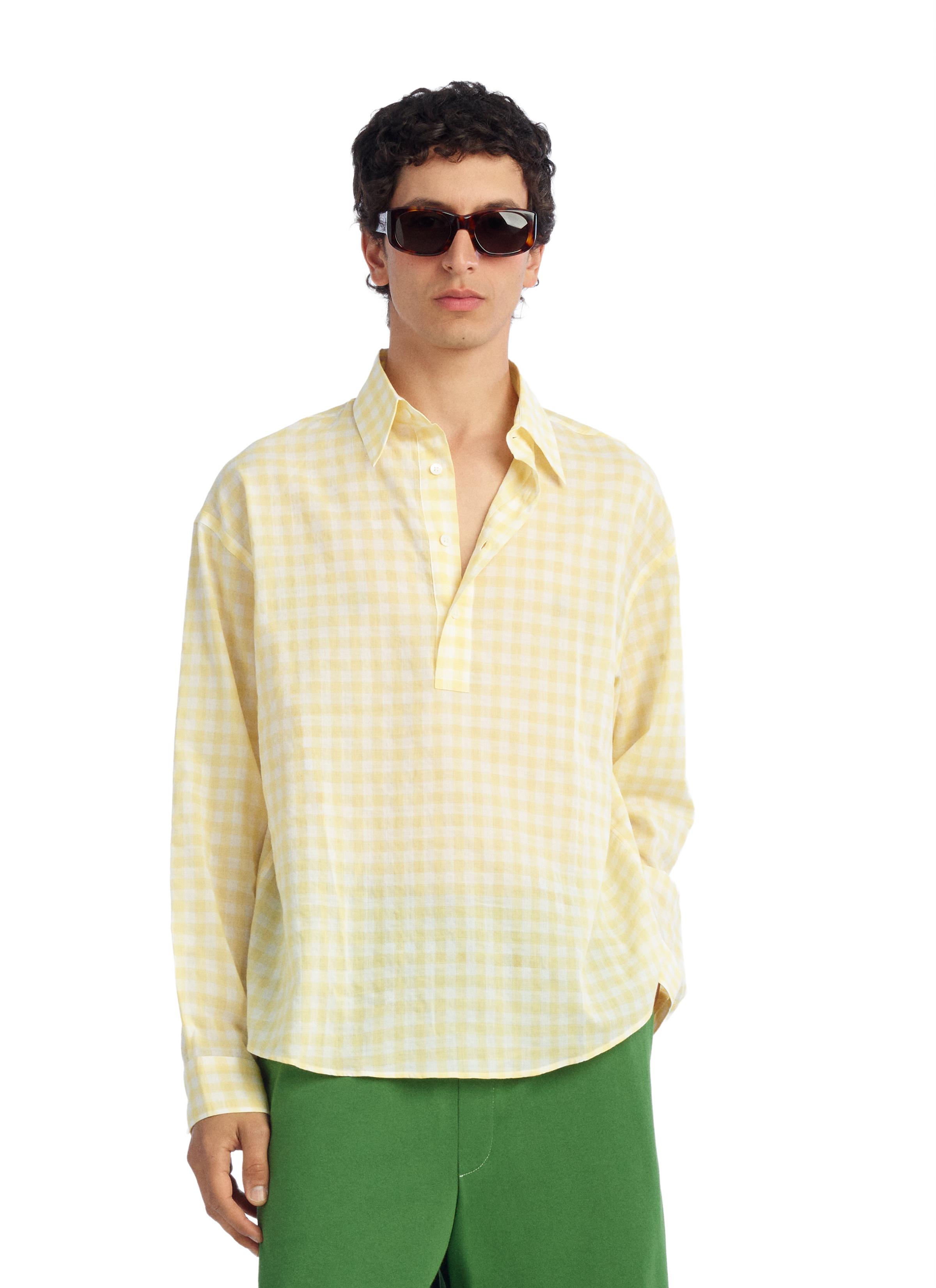 PLAID JACQUARD POLO SHIRT — Printed