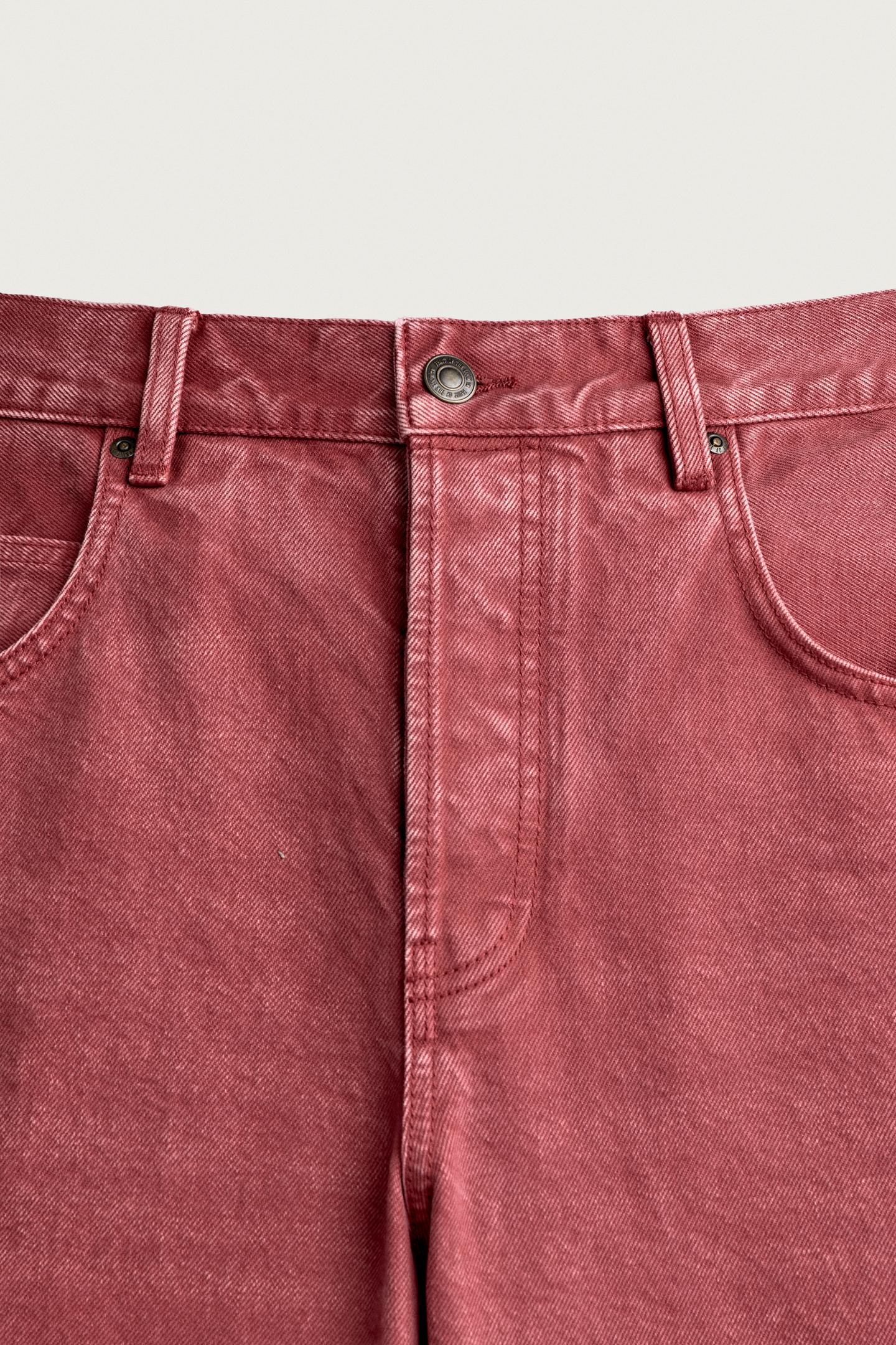 Мужские джинсы Zara Fruit OF the Loom™ Baggy Fit, цвет: Тёмный красный — фото 7