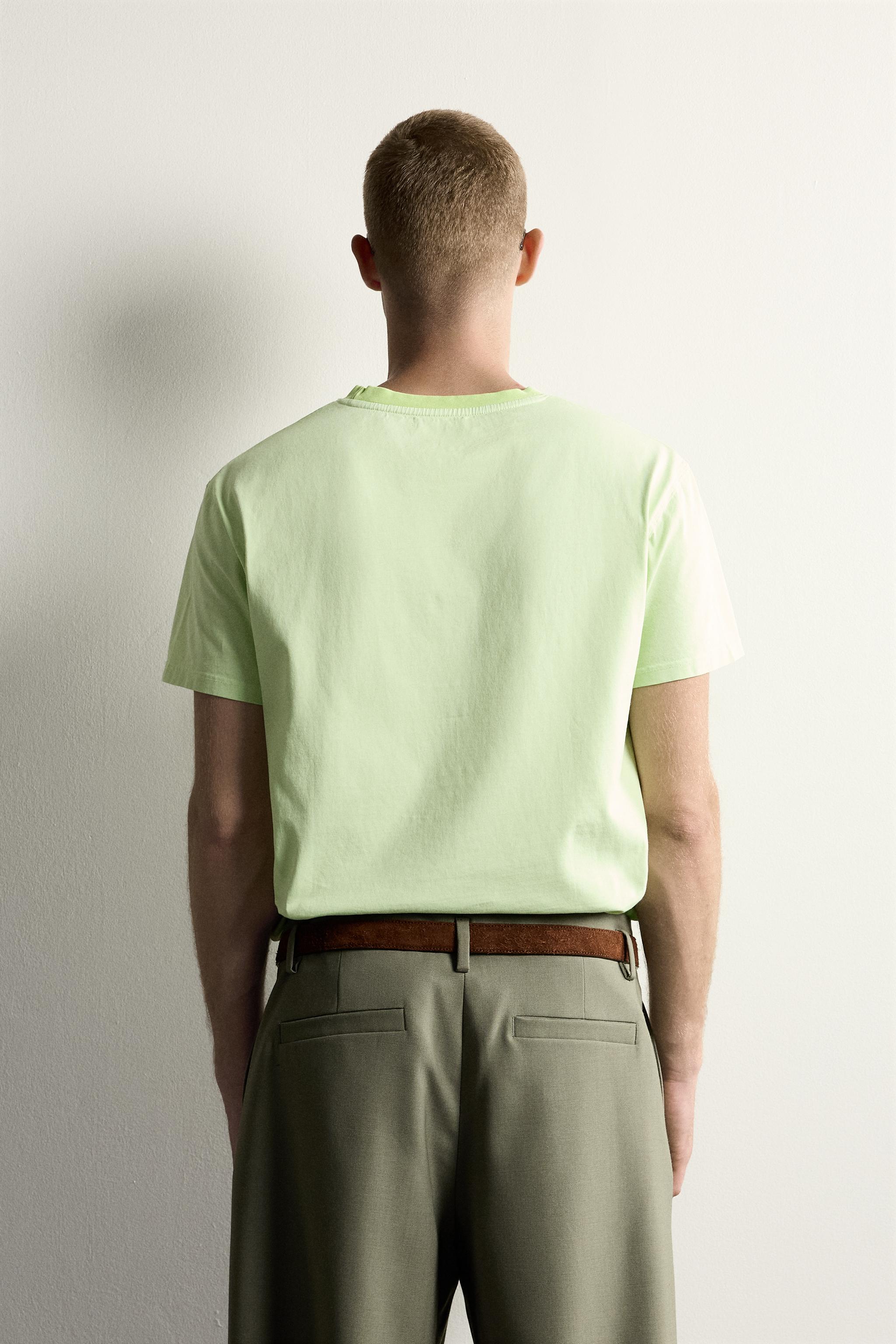 Zara KONTRAST YAKALI RELAXED FIT T-SHIRT görsel 3