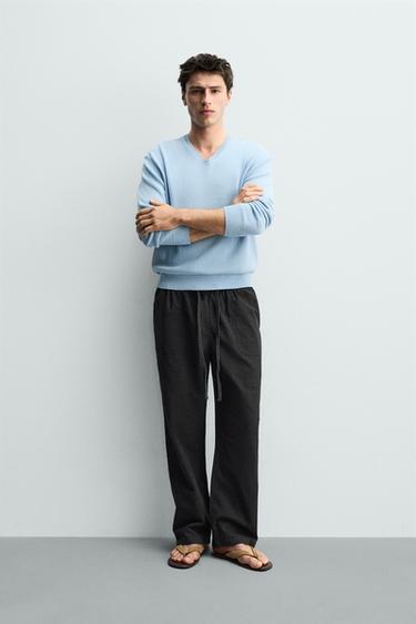 RELAXED FIT JOGGER WAIST TROUSERS - Black by Zara