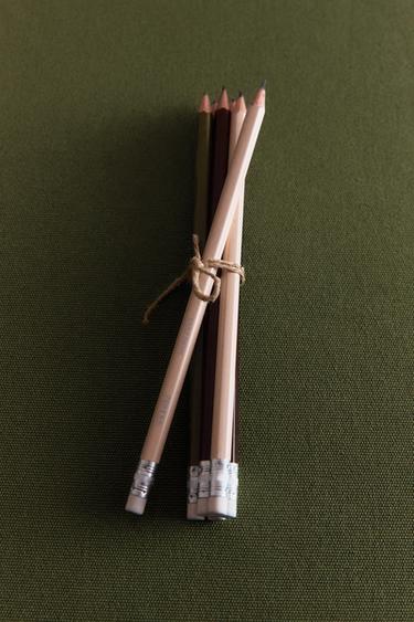 PACK OF COFFEE PENCILS (PACK OF 6) - Brown by Zara