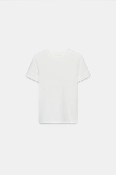 CAMISETA MANGA CORTA - Blanco roto de Zara - Imagen 0