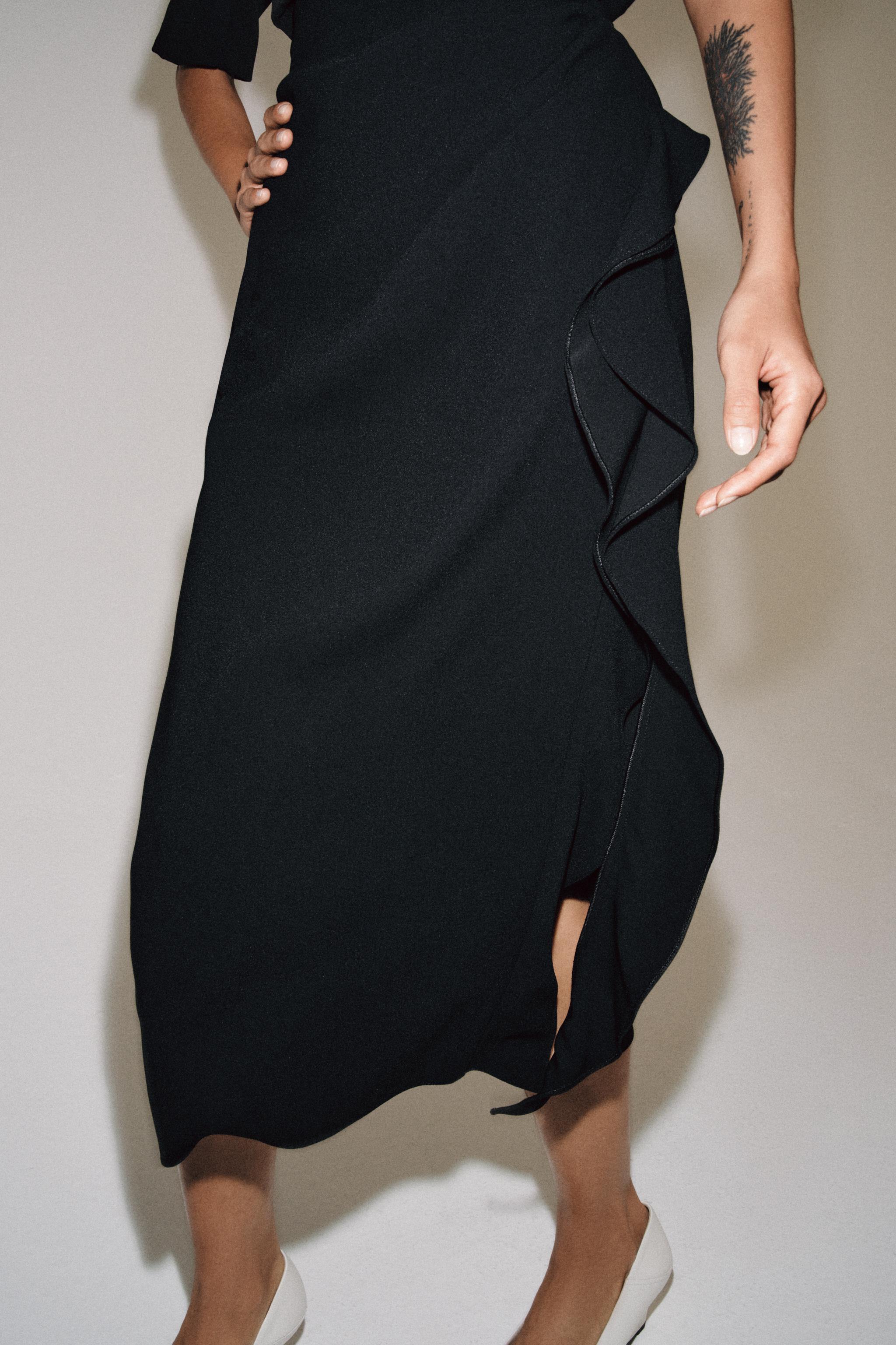 ZW COLLECTION RUFFLED MIDI SKIRT