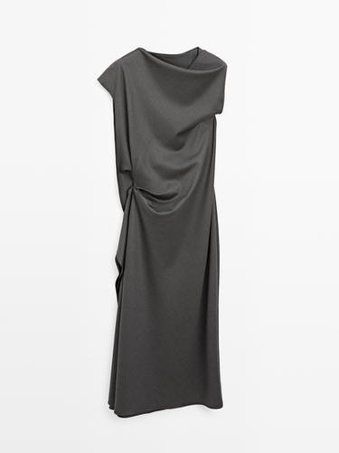 Zara Long dress with neck detail - LIMITED - Chocolate