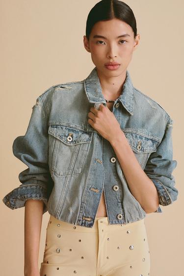 БРЮКИ КАПРИ С ЗАКЛЕПКАМИ — Персиковый от Zara