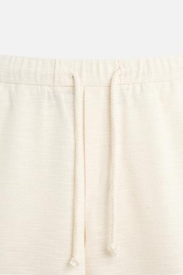 TEXTURED RELAXED FIT TROUSERS - Ecru by Zara - Image 7