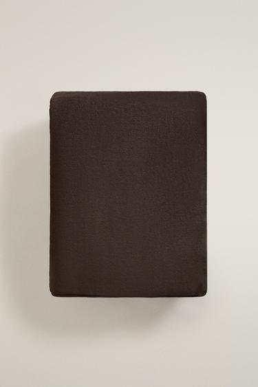 Zara PLAIN FAUX FUR BLANKET - Brown