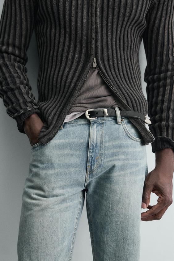 VINTAGE EFFECT LEATHER BELT